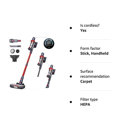 HONITURE S13 Cordless Vacuum Cleaner 450W Stick Vacuum Cleaner