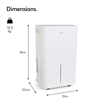VonHaus Dehumidifier 20L/Day – LED Display, 24 Hour Timer