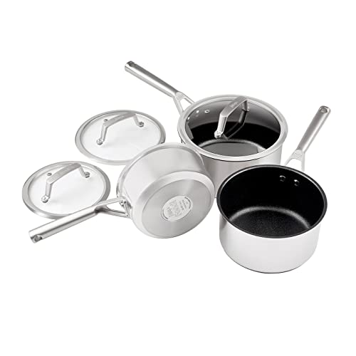 Ninja Stainless Steel Cookware 3-Piece Saucepan Set