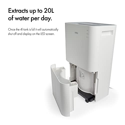 VonHaus Dehumidifier 20L/Day – LED Display, 24 Hour Timer
