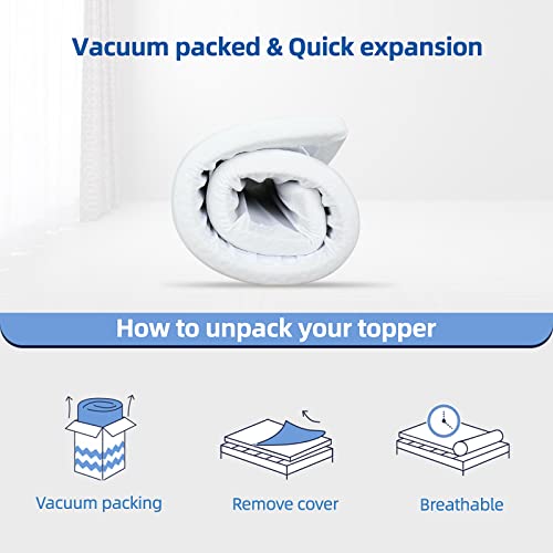 WOWTTRELAX Dual-Layer 2 Inch Memory Foam Mattress Topper