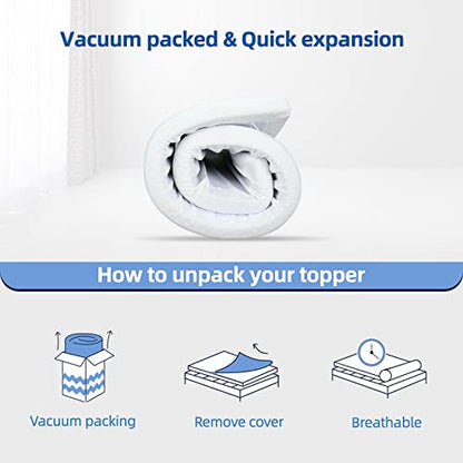WOWTTRELAX Dual-Layer 2 Inch Memory Foam Mattress Topper