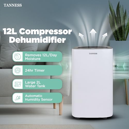 Tanness 12L Dehumidifier, Dehumidifiers For Home