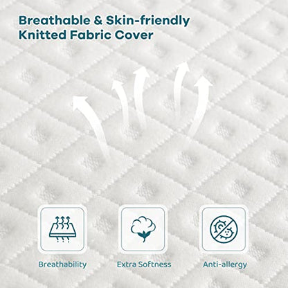 Vesgantti 4 Inch Memory Foam Mattress Topper Double