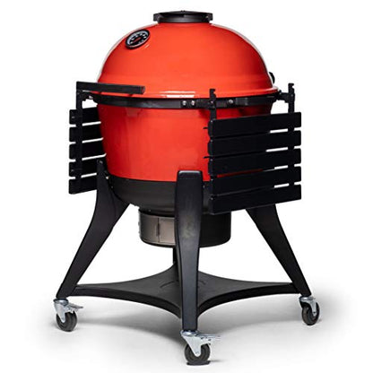 Kettle Joe Charcoal Grill in Red with Hinged Lid