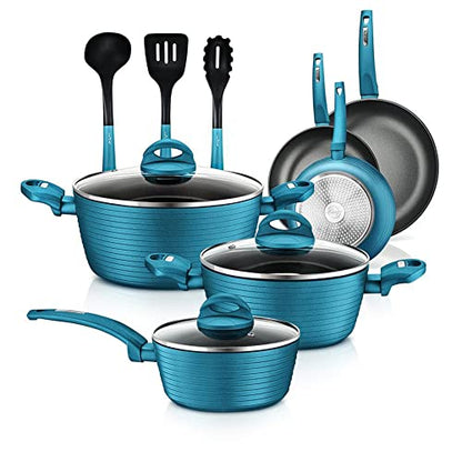 Nutrichef 12-Piece Nonstick Kitchen Cookware Set