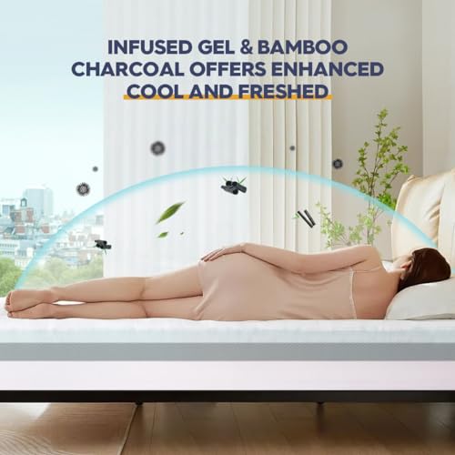 ELEMUSE 4 Inch Memory Foam Mattress Topper Single Bed