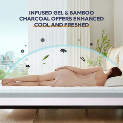 ELEMUSE 4 Inch Memory Foam Mattress Topper Single Bed