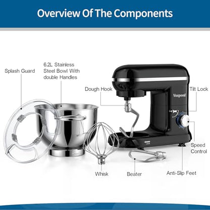 Stand Mixer, Vospeed Food Mixer Dough Blender
