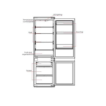 Cookology Sliding Hinge Integrated Combi Fridge Freezer