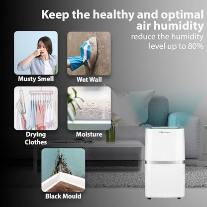 Belaco 20L/Day Dehumidifier, Portable Dehumidifiers for Home