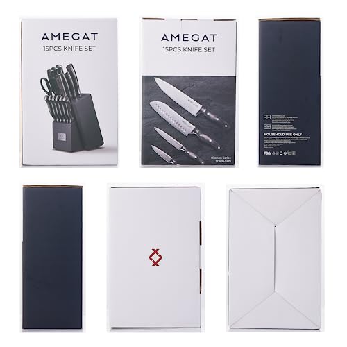 AMEGAT 15-Piece Knife Set