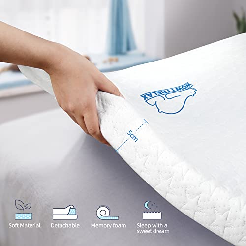 WOWTTRELAX Dual-Layer 2 Inch Memory Foam Mattress Topper