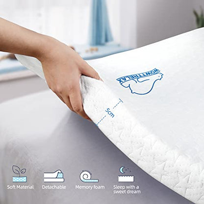 WOWTTRELAX Dual-Layer 2 Inch Memory Foam Mattress Topper
