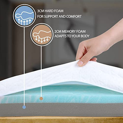 WOWTTRELAX Dual-Layer 2 Inch Memory Foam Mattress Topper