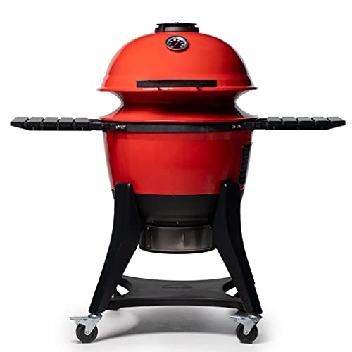 Kettle Joe Charcoal Grill in Red with Hinged Lid