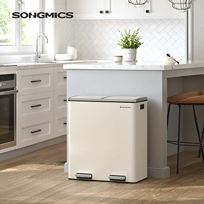 SONGMICS Dual Rubbish Bin Recycling Bin