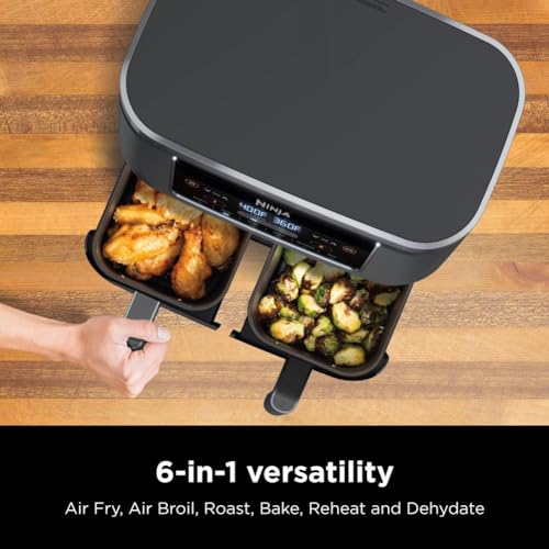 Ninja DZ201 Foodi 6-in-1 2-Basket Air Fryer
