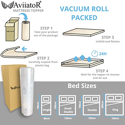 AviiatoR® 5cm Memory Foam Mattress Topper Single Bed