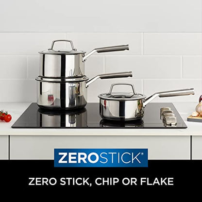 Ninja Stainless Steel Cookware 3-Piece Saucepan Set