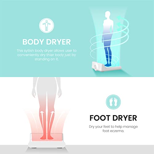 VOVO STYLEMENT BD-7700W Body & Foot Dryer, Made in Korea, Temperature & Wind Volume Controlled Dryer with Intuitive Display, Waterproof hygienic Scaffolding