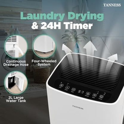Tanness 12L Dehumidifier, Dehumidifiers For Home
