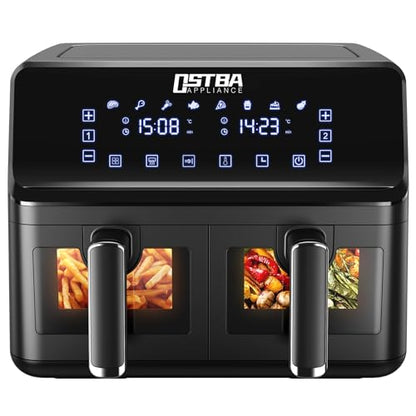 OSTBA Dual Air Fryer, 4+4L Dual Zone Air Fryer