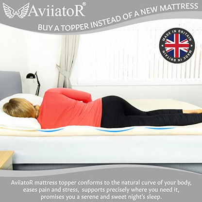 AviiatoR® 5cm Memory Foam Mattress Topper Single Bed