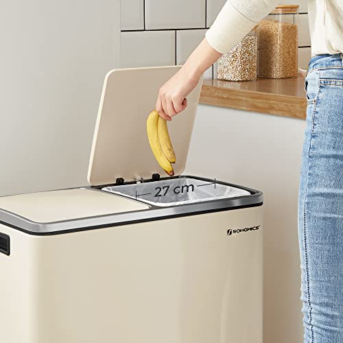 SONGMICS Dual Rubbish Bin Recycling Bin