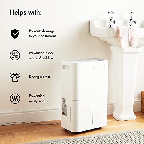 VonHaus Dehumidifier 20L/Day – LED Display, 24 Hour Timer