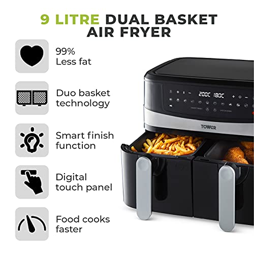 Tower T17088 Vortx 9L Duo Basket Air Fryer