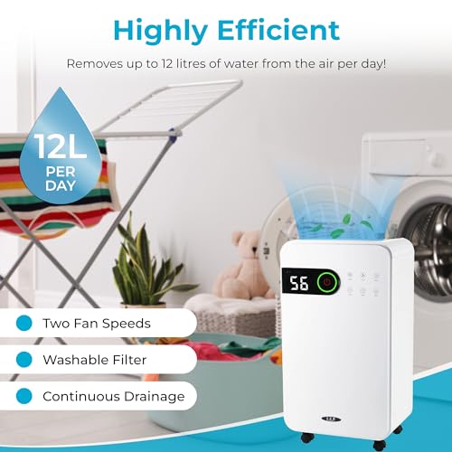 Dehumidifier 12L/Day with Digital Humidity Display