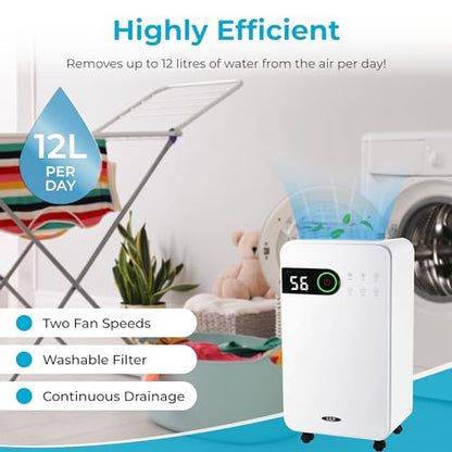 Dehumidifier 12L/Day with Digital Humidity Display