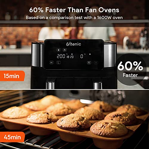 Ultenic K20 Dual Air Fryer, 6-in-1 Health Air Fryers