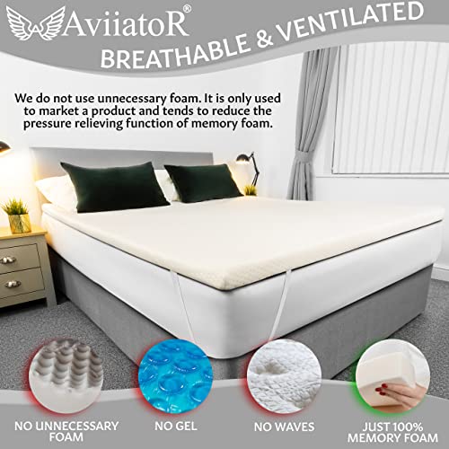 AviiatoR® 5cm Memory Foam Mattress Topper Single Bed