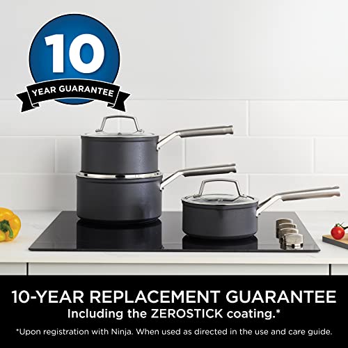 Ninja ZEROSTICK Premium Cookware 3-Piece Saucepan Set