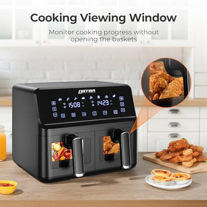 OSTBA Dual Air Fryer, 4+4L Dual Zone Air Fryer