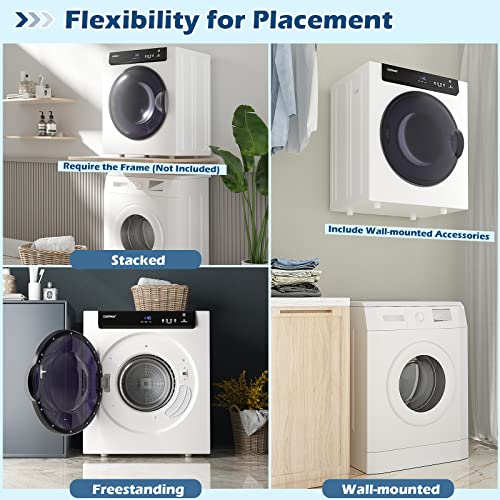 COSTWAY 4KG Vented Tumble Dryer, 1400W Freestanding Front Tumble Dryer