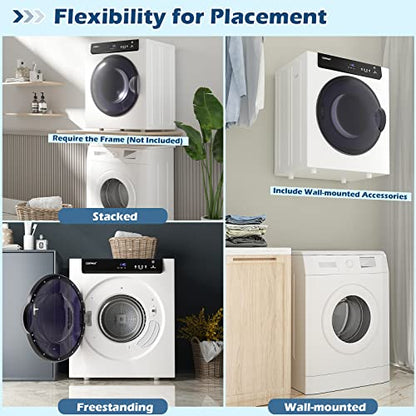 COSTWAY 4KG Vented Tumble Dryer, 1400W Freestanding Front Tumble Dryer