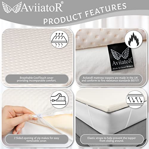AviiatoR® 5cm Memory Foam Mattress Topper Single Bed
