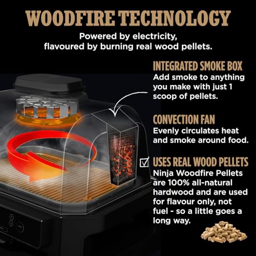 Ninja Woodfire Pro XL Electric BBQ Grill & Smoker with Digital Probe