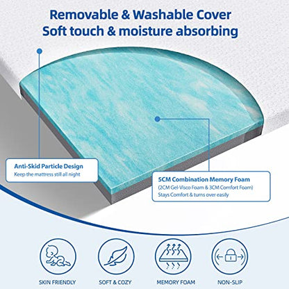 WOWTTRELAX Dual-Layer 2 Inch Memory Foam Mattress Topper