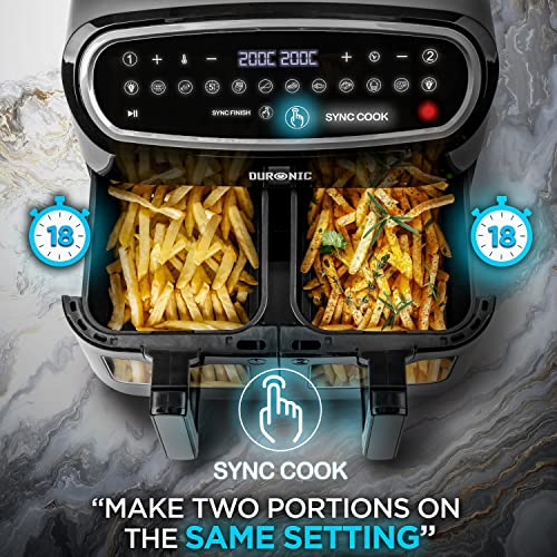 Duronic Air Fryer AF24, 9L Large Dual Zone