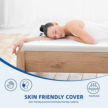 WOWTTRELAX Dual-Layer 2 Inch Memory Foam Mattress Topper