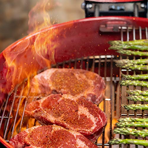 Kettle Joe Charcoal Grill in Red with Hinged Lid