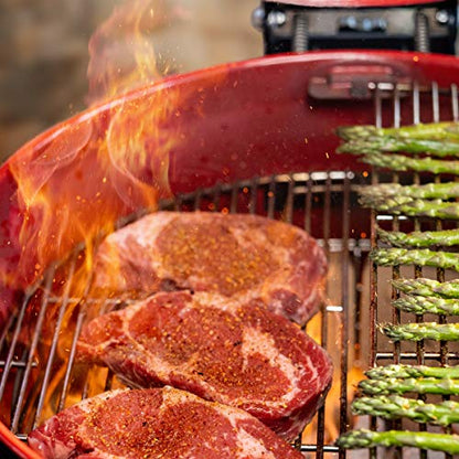 Kettle Joe Charcoal Grill in Red with Hinged Lid