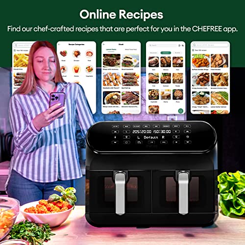 CHEFREE Dual Air Fryer, 8L Family Sized