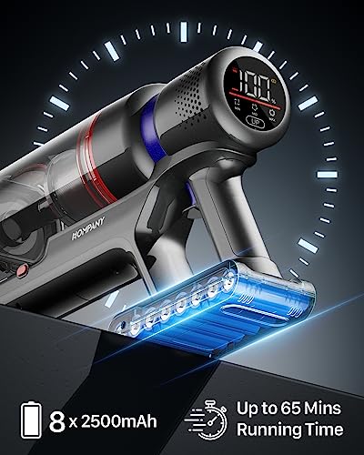 HOMPANY Cordless Vacuum Cleaner, 40KPa Cordless Hoover Up to 60 Mins