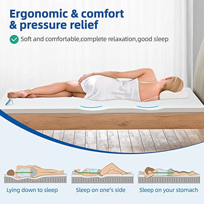 WOWTTRELAX Dual-Layer 2 Inch Memory Foam Mattress Topper