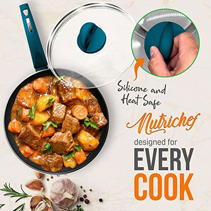 Nutrichef 12-Piece Nonstick Kitchen Cookware Set